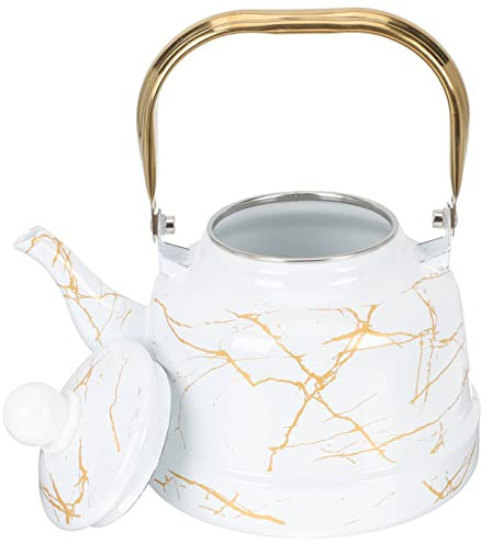 LeGDOr Tetera esmaltada Tetera de Acero Inoxidable Tetera con infusor Tetera esmaltada Tetera esmaltada Grande de Porcelana Tetera Tetera de cerámica Floral Tetera pequeña Calentador de Hojas Sueltas