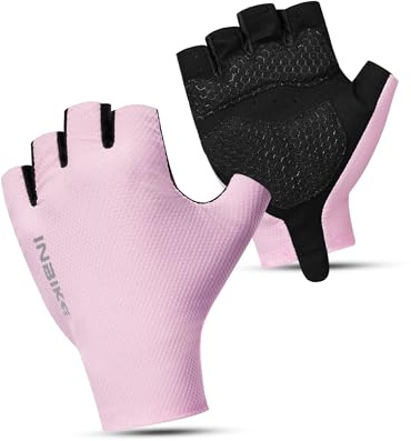 INBIKE Guantes Ciclismo MTB Guantes Montaña Verano Hombres Mujeres Antideslizante Antichoque Elástico Transpirable Multifuncional IHC220 Rosa L