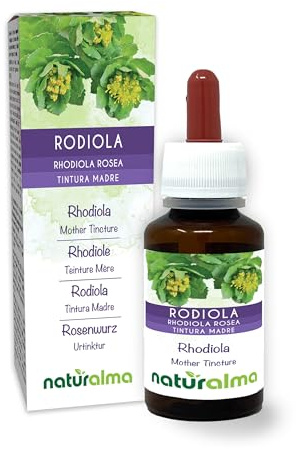 Rhodiole ou Orpin rose (Rhodiola rosea ou Sedum roseum) racines Teinture Mère sans alcool Naturalma - Extrait liquide gouttes 60 ml - Complément alimentaire - Végétalien ou végan