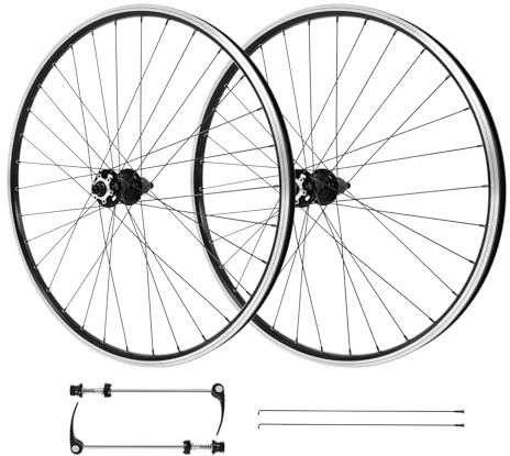 HOARLICN Cykelfälg 29 tum bakhjul framhjul balanscykel sats, MTB mountainbike balanscykel set aluminium cykel 7–12 växlar fram och bakfälgar svarta cykelhjul