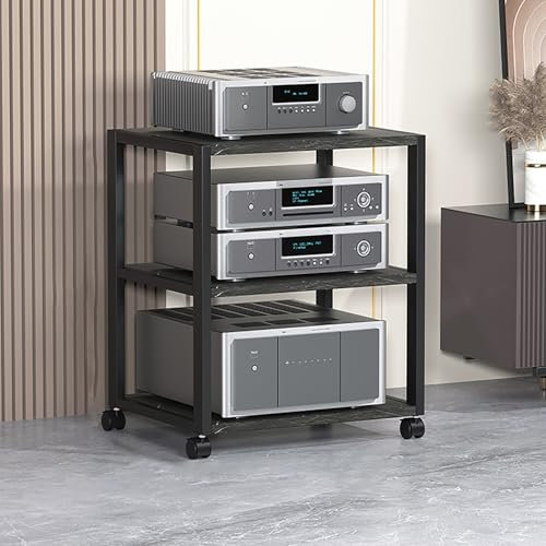 Tv-möbel & phonomöbel，Mit universellen Rädern, leicht zu bewegen，Multifunktion plattenspieler schrank，Mehrere Größen verfügbar，Starke Tragfähigkeit,Geeignet für Wohnzimmer, Schlafzimmer, Büro(Nero,50*