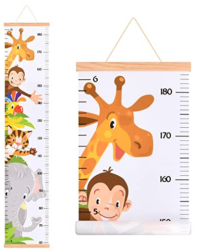 Kinder Messlatte, Messlatte Höhe Diagramm Kinder und Baby, Baby-Wachstumstabelle, Messlatte Kind Entzückendes Tier, Dekoration Kinderzimmer, Höhenlineal zum Aufhängen, Schlafzimmer Wanddekoration