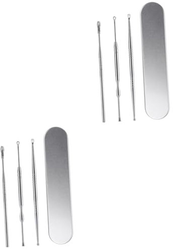 FRCOLOR 6 Stk Edelstahl-ohranzug Ohrenreiniger Ohrstöpsel-reiniger Ohrringe Ohrschaufel Ohr Löffel Ohrenschmalzreiniger Silver