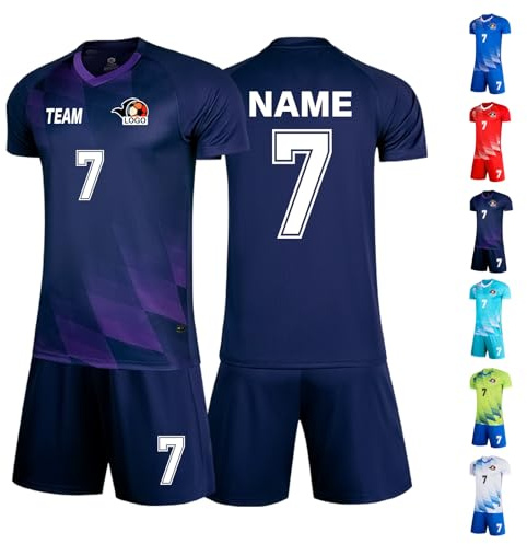 LAIFU Personalisierbare Fußballtrikots für Erwachsene Personalisierte Kindertrikots mit Namen, Nummern und Logo Atmungsaktive Fußballtrikot