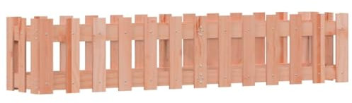 AUVYI Pflanzentopf aus Holz Gemüsebeet Blumentopf Pflanzgefäß Massives Douglasienholz Balkonkasten Lattenzaun-Design Pflanzenkasten Dekokasten Langlebig und Verrottungsbeständig 150x30x30 cm