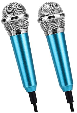 TOYANDONA 2 Pièces Micro Barre de Chant k Micro karaoké Portable Bleu USB Professionnel Chanteur Phone pour Smartphone Mini- Phone de Chanson k Blue