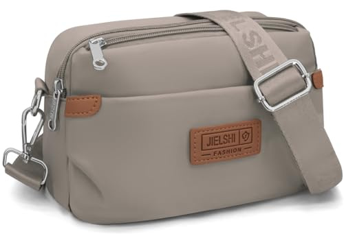 REETEE Borsa Tracolla Donna Nylon Impermeabile Crossbody Bag Donna Piccola Borsa a Tracolla Spalla Donna con Tracolla Regolabile Borsetta Moda Borse Spalla per Shopping Lavoro Viaggio (grigio)
