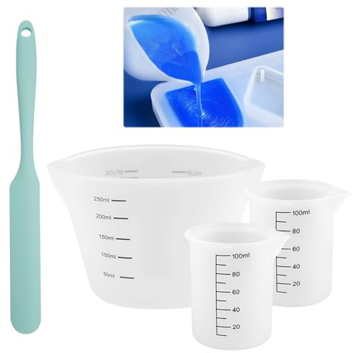 Vasos Medidores de Silicona, Tazas para Resina, 250ml/100ml