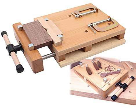 Banco da lavoro regolabile in legno duro con pinze a becco C morsa tavolo portatile per la lavorazione del legno strumenti e accessori in garage