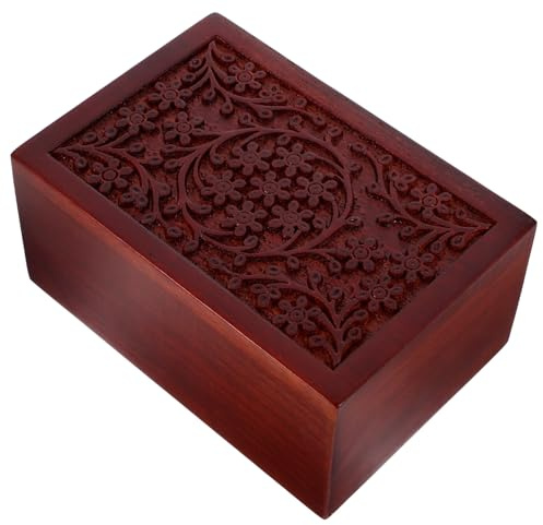 Milisten Boîte Funéraire Bois Sculpté pour Cendres Animaux De Compagnie Urne Bois Massif pour Chat