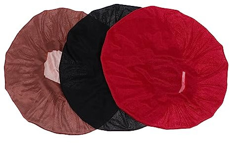 NIYANGLE 3Pcs Wide Brimmed Elastic Sleeping Cap for Women Comfortable Breathable Hair Accessory to Protect Curly Hair for Makeup Face Washing Sleeping