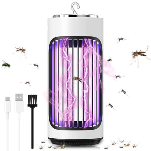 Lampe Anti Moustique Électrique, Rechargeable USB Electrique Anti Moustique, 4W 3600V UV Piège à Insectes éLectrique Extérieur et Intérieur Lampe Moustiques pour la Maison, Cuisine, Camping, Jardin