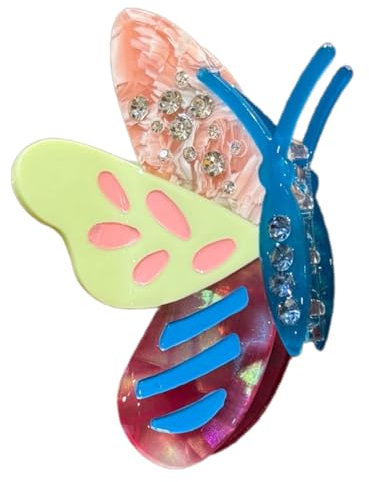 YiQinzcxg Strasssteine ​​Bunte Schmetterlingshaarklauen Barrettes Einzigartige Klemme Haarnadelhaarclip Stylish Butterfly Accessoire Elegantes Accessoire