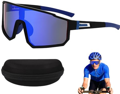Jsleid Halkfria snabbglasögon, cykelglasögon, vindtäta cykelglasögon, sportsolglasögon för män och kvinnor, UV400, för MTB Rennrad Radfahren Ski Outdoorsport Laufen (lila)