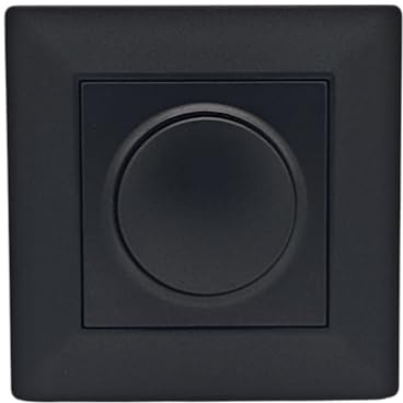 Jandei - Dimmer TRIAC 500W Regulador de Intensidad, Decoración Elegante Pared Interior, Fácil de Instalar, Incluye Marco y Mecanismo, Policarbonato Color Negro. Regula Tiras Led y Luminarias Dimables