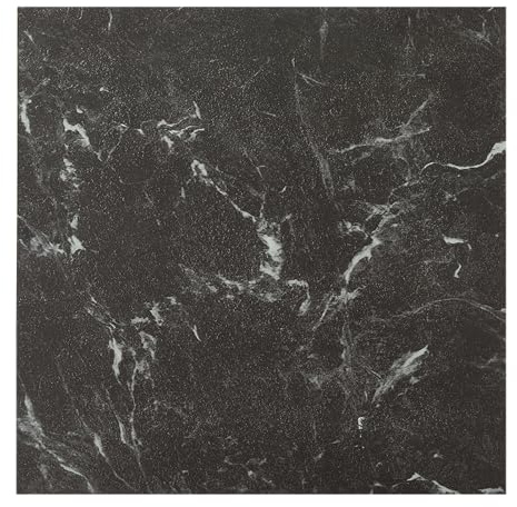 INMOZATA 30pcs Peel and Stick Floor Tiles 12 x 12 inches Vinyl Flooring Marble Effect Self Adhesive Floor Tile Waterproof Stick on Floor Tiles for Bathroom Kitchen Living Room(Marble Black 02)