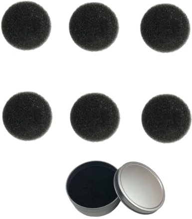 ABOOFAN Juego de 7 Esponjas Limpiadoras de Brochas de Maquillaje para Limpieza Seco Caja Compacta Reutilizable Incluye 1 Esponja Monolayer y 6 Recambios de Algodón Herramienta Práctica