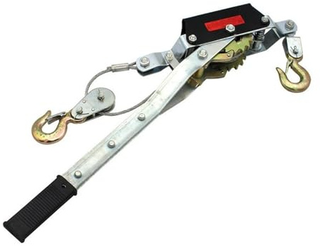Herramienta de apriete manual con extractor de potencia, tensor de cable de acero, tensor de cabrestante, mini tensor, herramientas de elevación con doble gancho Control de precisión(4 Ton)