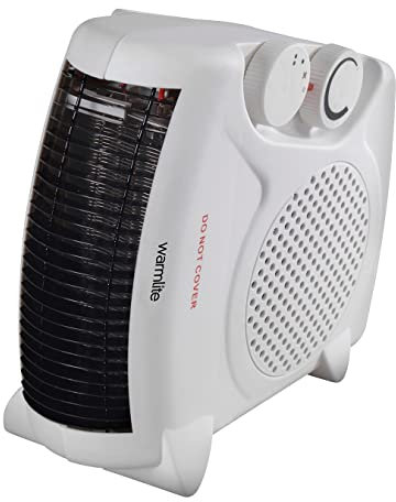 Warmlite WL44001 Thermo Fan Heater with 2 Heat Settings and Overheat Protection, 2000W, White