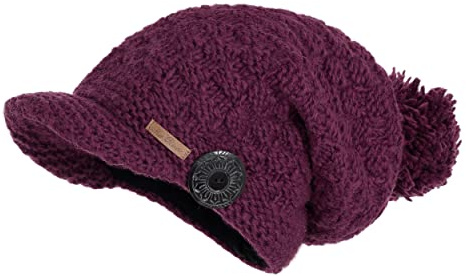 McRon Damen Gefütterte Beanie Wollmütze mit Bommel Mika