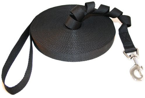Hunde Design Schleppleine 20mm Schwarz Größe 30m