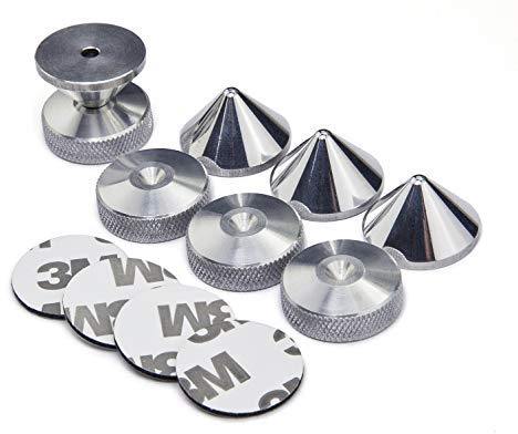 Alluminio Spike/Cono absorber per altoparlanti vite + piedino - 4 pz (Cuscinetto per settore biadesivo)