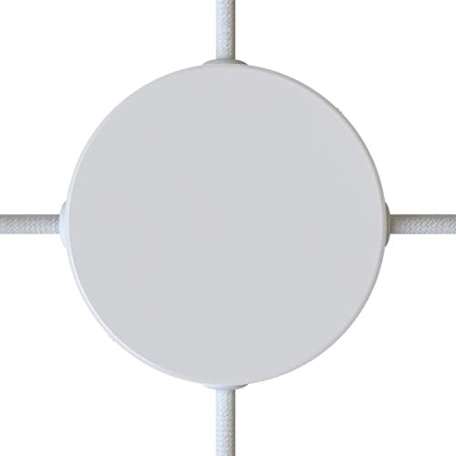 creative cables - Zylindrischer 4-Seitenloch-Lampenbaldachin Kit aus Metall (Anschlusssystem) - Glänzend weiß