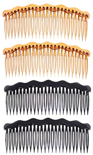 Lurrose 4 Stück Haarkämme Für Damen Haarkamm Zum Stecken Kunststoff Haarkamm Seitenkamm Mit 11 Zähnen Für Hochsteckfrisuren Haaraccessoires Für Alltag Hochzeit Dinner