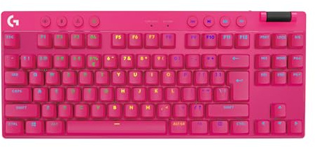 Logitech G PRO X TKL LIGHTSPEED tastiera gaming wireless | Ultraportatile, no tastierino, LIGHTSYNC RGB, tasti PBT, switch tattili GX Brown, US International QWERTY, PC - Magenta
