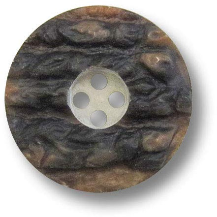 Knopfparadies - 6er Set Klassische Vierloch Trachtenknöpfe aus Kunststoff in Hirschhornoptik. Ø: ca. 25mm!