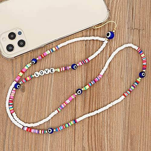 Tour de Cou Telephone,Universelle Lanière Chaîne Anti-Perte Dragonne pour Téléphone Perlée,Capes de Collier de Longe Porte-clés Cordon Lanière pour iPhone Samsung Huawei Xiaomi et de Smartphone