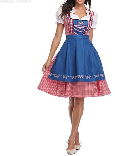 spier oktoberfest-kostym för kvinnor, nationell stil öl festival Wench kostym oktoberfest dirndlklänning med förkläde Maid Uniform Suit