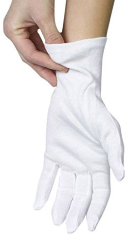 ANSMIO Baumwollhandschuhe, Stoffhandschuhe aus 100% Baumwolle, Trikothandschuhe, Weiche Schutzhandschuhe, Weiß (3 Paar weiß, S)