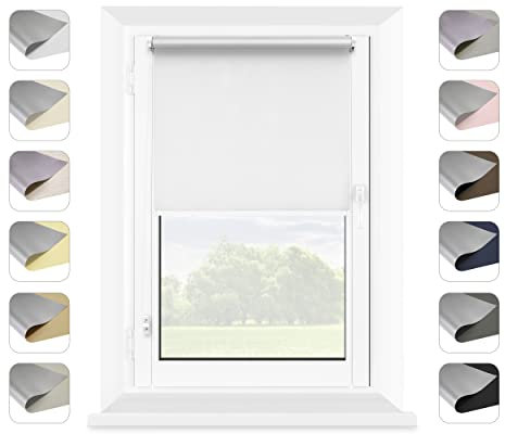 MARDOM Thermorollo - Rollo Ohne Bohren -Thermo Fenster Rollos für Innen - Modische Thermo Rollo - Stilvolle Rollo Innen Fenster (Weiß,52.5x150 cm (Stoffbreite: 48.5))