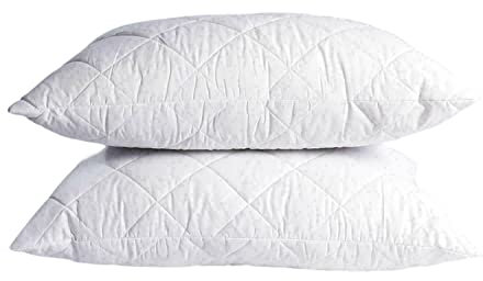 Queens Land Home Soft Pillow and Luxury Quilted Cover For Deep and Back Sleep with Extra Filling. (Pack of 2)