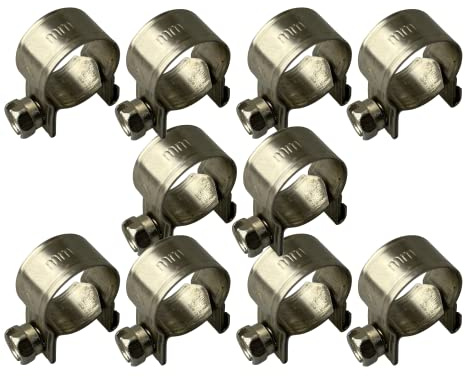 Boltza® Stainless Steel SS304 Mini Fuel Hose Line Pipe Clips x10 (11-13mm)