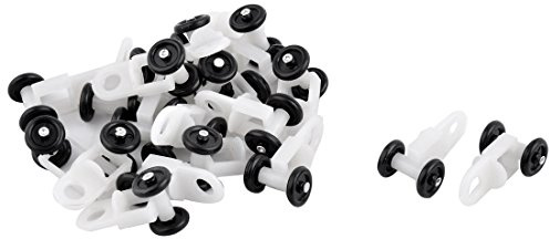 Ruilogod Plastique Dorm Rideau Piste Rail Coulissant Rouleau Planeur Porteur de 1,3 Pouces Hauteur 20pcs