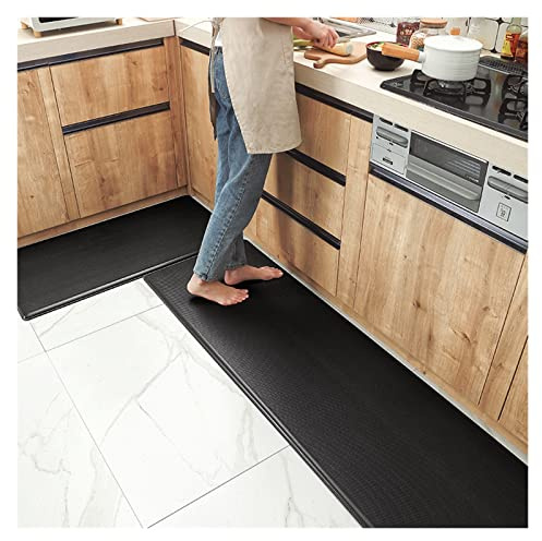 VXHCS Tappetino anti-affaticamento, tappetino da scrivania ergonomico e impermeabile, tappetino antiscivolo da cucina per casa, ufficio, lavanderia (colore: nero, dimensioni: 51 x 99 cm)