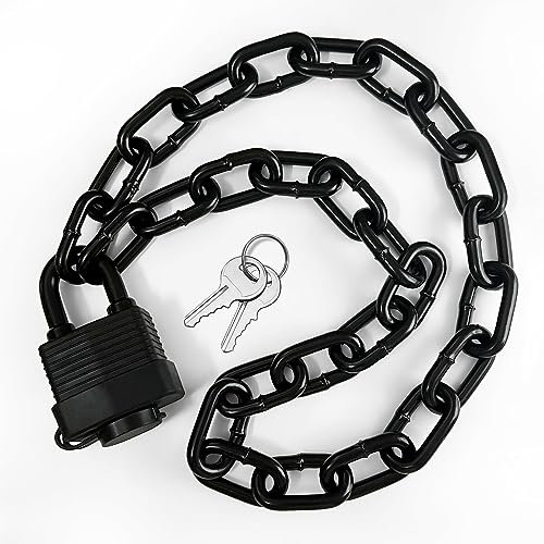 Candado de seguridad para valla, candado impermeable para exteriores con cadena, resistente a la intemperie con cadena para puerta, valla, motocicletas, bicicleta (cerradura con cadena)