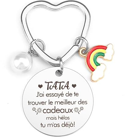 Porte-Clé Idée Tata - Cadeau Personnalisé pour sa Tata à son Anniversaire ou à Noël