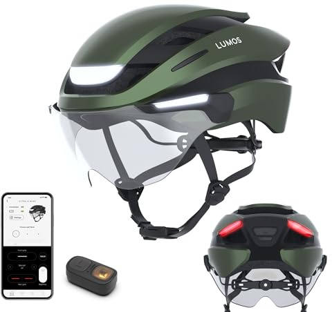 Lumos Ultra E-Bike Smart Helmet | NTA 8667 Certified | Front & Rear LED Lights | Retractable Face Shield | App Controlled | EBike, Scooter, Cycling, Bicycle | Adults, Men Women