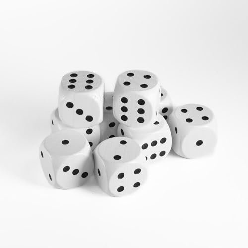 Spieltz Mini Würfel aus Holz für Brettspiele 12 mm, Made in Germany (weiß, 50 Würfel)