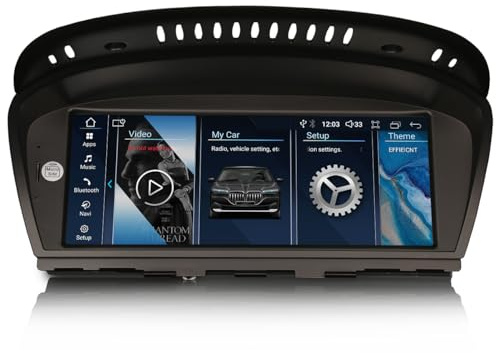 Erisin 8.8 Qualcomm 4GB+64GB Android 14 Radio Coche Bluetooth 5.0 GPS Navegador para BMW Serie 3 E90 E91 E92 E93 Serie 5 E60 E61 E63 E64 Sistema CCC CarPlay Android Auto WiFi Dab+ IPS USB DSP iDrive