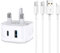 iPad and iPhone Charger Plug and Cable,Micro USB Plug Fast Charging Lightning Lead and Plug Type C Cable for Apple iPad Pro 12.9 11 Gen/Air/Mini,iPhone 16/15/14/13/12/11 Pro/Pro Max USBC Charger