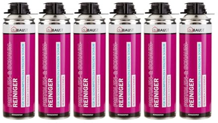 6 x dubaust PRS24 Pistolrengörare PU rengöringsmedel 500 ml burk för skumpistol, verktyg, avlägsnar färskt PU-skum, inklusive sprayhuvud