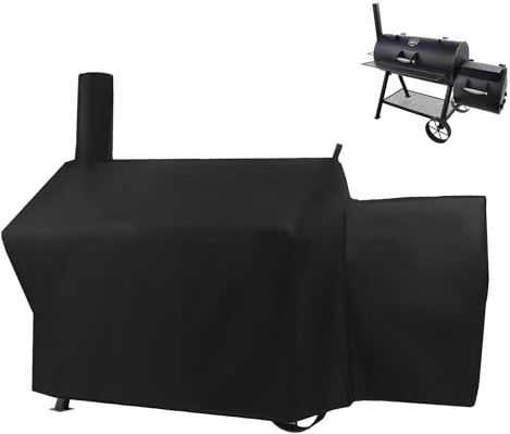 Grillabdeckung für Oklahoma Joe's Longhorn Offset Smoker, 177,8 cm, strapazierfähig, wasserdicht, UV-beständig, Offset-Raucherabdeckung für Oklahoma Joe's 13201747-50, Outdoor-Grillabdeckung | Robuste, wasserdichte, UV-beständige Offset-Raucherabdeckung für Oklahoma Joe's 13201747-50, Outdoor-Grillabdeckung