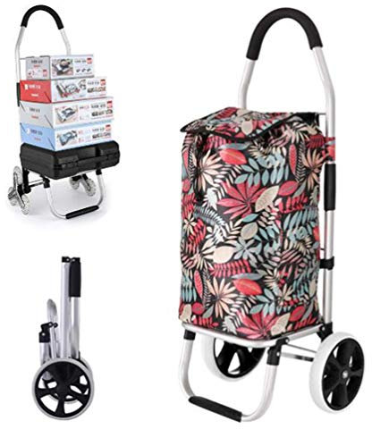 Einkaufstrolley, faltbar, massiv, mit wasserdichter Tasche, 50 l, großes Fassungsvermögen, multifunktionaler Gepäckwagen mit Rädern, abnehmbarer Rucksack