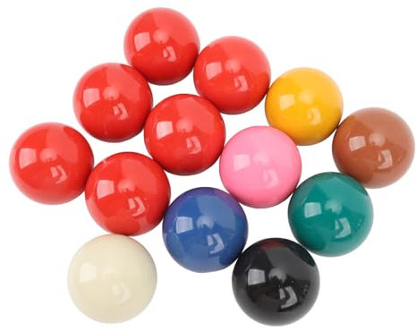 Fockety 13-teiliges Snooker-Kugel-Set, 5,3 cm Durchmesser, Harz-Billardkugeln, Komplettes Set mit 13 Professionellen Kugeln, Schlagfeste Billardtisch-Kugeln für den Heim- und Bargebrauch