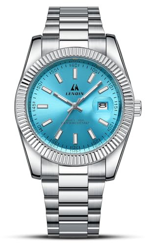 LN LENQIN Reloj Hombre Relojes Analógico De Cuarzo De Acero Inoxidable A Prueba De Agua Reloj De Negocios De Moda con Fecha