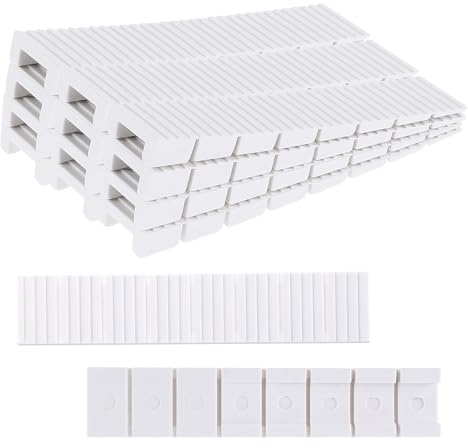 JJUNW 20 Stück Möbelkeile Kunststoff, Kunststoffkeile mit Integrierten Sollbruchstellen Keile Kunststoff Türstopper Unterlegkeile Möbel Ausgleichskeile für Stühle Tischstuhlfüße Schrank Tür(Weiß)